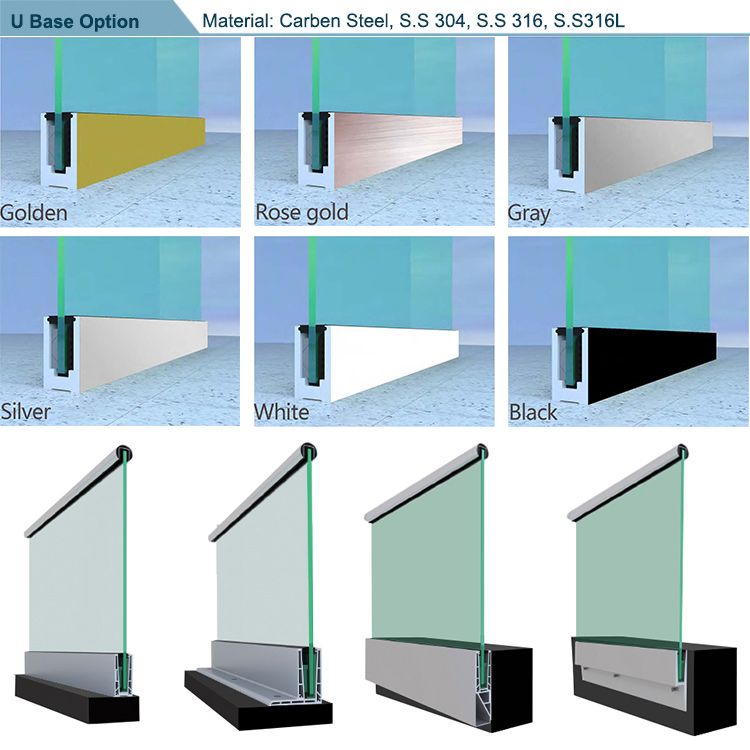 U channel railing base